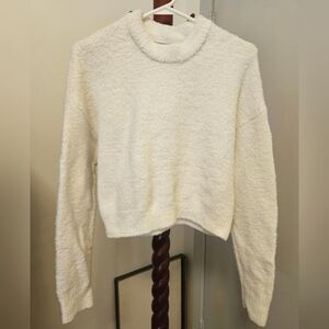 A&F Cream Fuzzy Sweater